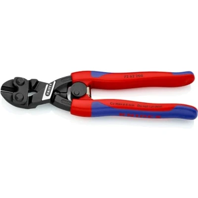 Imagen de Knipex Cortante de fuerza para corte a ras metal blando y plástico negro atramentado, con fundas esbeltas en dos componentes 200 mm 72 62