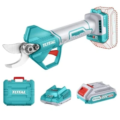 Imagen de TOTAL Tijera de Poda Brushless a Batería 83 x 25 3 cm Azul Máxima Capacidad Corte mm con Motor para Jardinería
