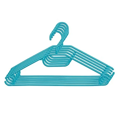 Imagen de KADAX 5 perchas de plástico con ganchos giratorios 360 grados, para colgar los hombros y pantalones, ahorrar espacio, antideslizantes, camisas, faldas, chaquetas (turquesa)