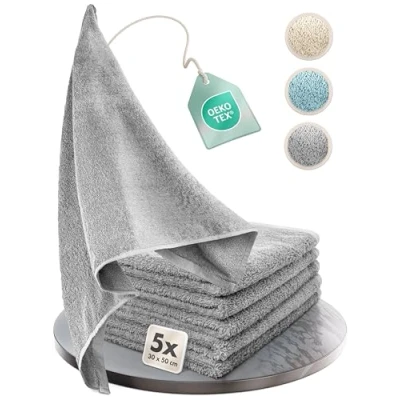 Imagen de Herzbach Home Juego de Toallas HOMEWELL Suaves y absorbentes, 100% algodón, Oeko Tex 100 Certificado