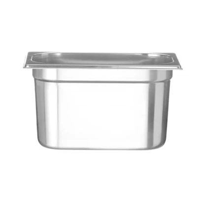 Imagen de HENDI Recipiente GN 1/4,contenedor GN,apilable,resistente a Temperaturas de 40 300C,apto para hornos,congeladores,calientaplatos,baño María,4L,265x162(H) 150mm,acero inoxidable 18/10