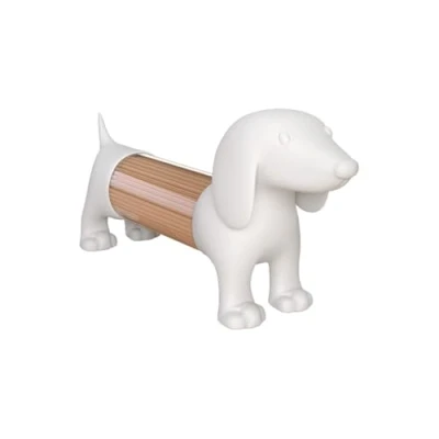 Imagen de Balvi Palillero Teckel Color Blanco con Forma de Perro Acrílico/plástico PVC