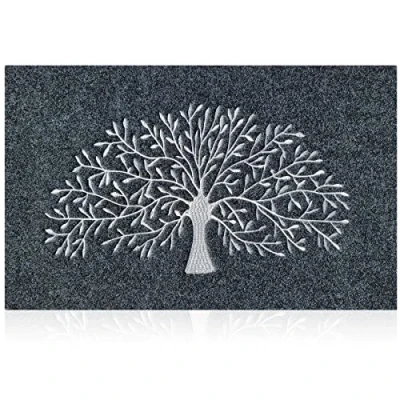 Imagen de Felpudo interior antideslizante al aire libre árbol del hogar 45x70 pulgadas, alfombra gris con lavable a máquina, cocina, fácil de limpiar