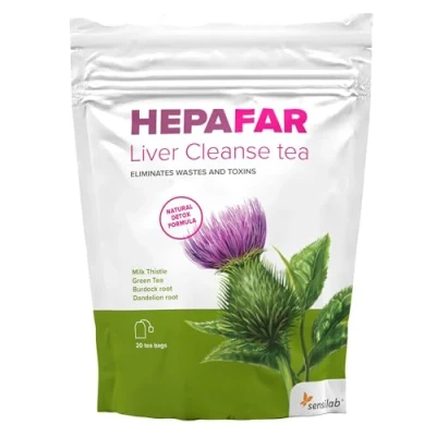 Imagen de Hepafar té Detox Hepático con cardo mariano, verde, raíz de bardana y diente león 20 bolsitas Sensilab