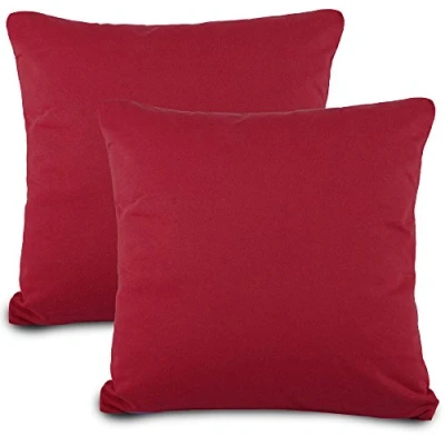 Imagen de aqua textil Classic Line Funda de Almohada (2 Unidades, 80 x cm), Color Burdeos Rojo y algodón
