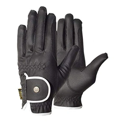 Imagen de AK Guantes de equitación sintéticos para todas las estaciones (negro/blanco, XS)