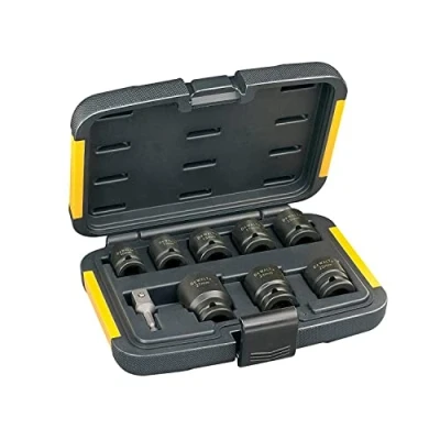 Imagen de DEWALT DT7507 QZ juego de Llaves Vaso 9 Piezas (Ø 10,13,15,17,19,22,24,27mm y Adaptador 1/4’’ a 1/2’’)