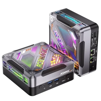 Imagen de ACEMAGIC Mini PC Gaming RGB, AMD Ryzen 7 8845HS (hasta a 5,1 GHz) 32 GB DDR5 1024GB(1TB) NVME PCIE 4.0 SSD Ordenadores de Sobremesa, Radeon 780 M BT5.2 Wi Fi 6 8K