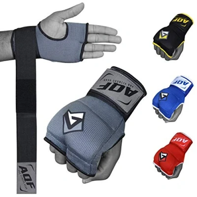 Imagen de AQF Vendas Boxeo, Guantes Interiores Muñeca Elasticas Tape Vendaje 100cm Largo, De Boxeo Mano Wraps 2 Dedos para Muay Thai, Taekwondo &amp; MMA (Gris, XL)