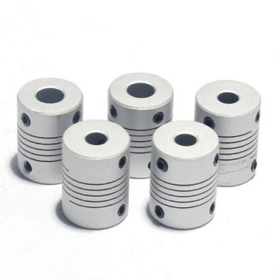 Imagen de Acoplamientos de eje flexible D19L25, 5 piezas acoplamiento aleación aluminio para conectar servomotor, motor paso a paso, plataforma máquina, etc.
