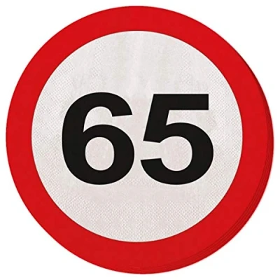Imagen de 20 Servietten SIGNOS MOTIVO DE TRÁFICO 65 cumpleaños D: 15,5 cm