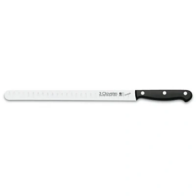 Imagen de 3 CLAVELES Cuchillo jamonero salmonero alveolado uniblock
