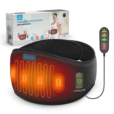 Imagen de COMFIER Cinturón térmico inalámbrico con vibración y desconexión automática, almohada térmica inalámbrica, para espalda, abdomen, lomos, regalo mujeres, hombres