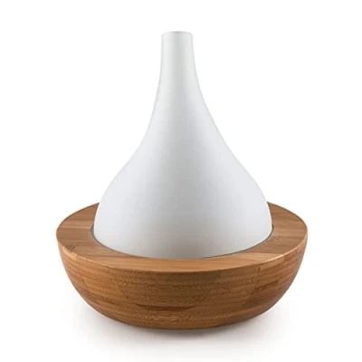 Imagen de Pajoma 20005 Aroma difusor ALTAIS, bambú y Cristal, con LED Cambio de Color, Altura 16 cm