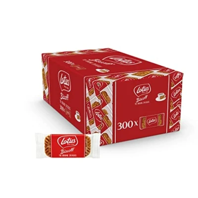 Imagen de Lotus Galletas Biscoff originales Lote de 300 con sabor Receta tradicional sin colorantes Envueltas individualmente.