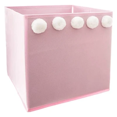 Imagen de ATMOSPHERA CREATEUR D&#039;INTERIEUR Caja de almacenamiento pompones x 5 rosa