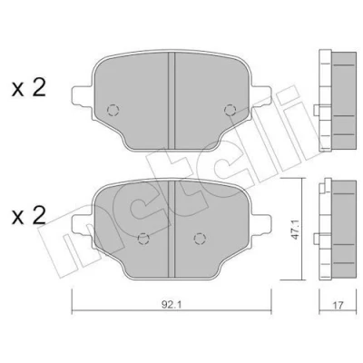 Imagen de METELLI 22 1245 0 Juego de pastillas freno excl. contacto avisador desgaste CITROËN: Berlingo, Berlingo Furgón, PEUGEOT: Rifter MPV