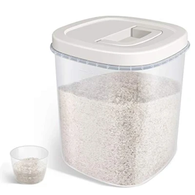 Imagen de TBMax contenedor de Almacenamiento arroz 10 litros Grande hermético para Alimentos con Tapa y Taza medidora, Secos Cocina (10 litros)