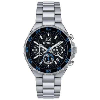 Imagen de BREIL Reloj Hombre Highway MONOCROMÁTICO Movimiento Cuarzo Negro CRONÓGRAFO y Pulsera DE Acero Plateado TW1945