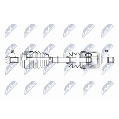 Imagen de NTY NPW HD 050 Árbol de transmisión Eje delantero, izquierda 633 HONDA: CIVIC 8 Hatchback