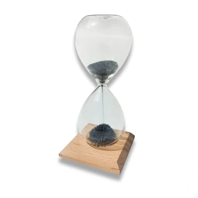 Imagen de Reloj de Arena magnético con Pedestal Madera 3D 1 Minuto Funcionamiento Mad Monkey