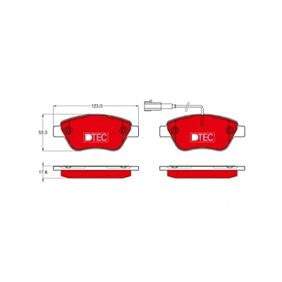 Imagen de TRW DTEC COTEC GDB1654DTE Juego de pastillas freno con contacto avisador desgaste tornillos pinza accesorios