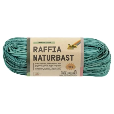 Imagen de Folia 9054 cinta de rafia natural, 50 g, smaragdgrn