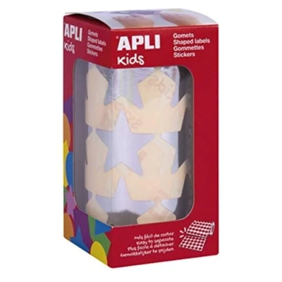 Imagen de APLI 17867 Rollo gomets estrellas 33 mm metalizados plata
