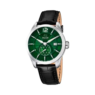 Imagen de JAGUAR Reloj Modelo J663/3 de la colección ACAMAR, Caja 43 mm Verde con Correa Piel Negro para Caballero