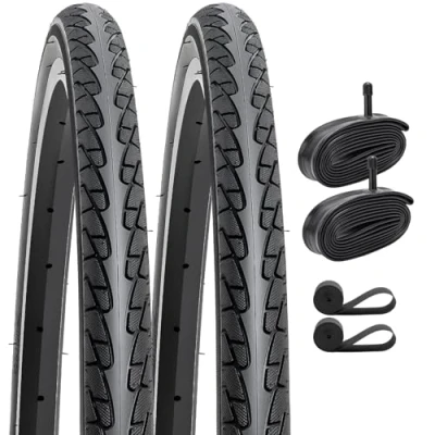 Imagen de YunSCM 2Pcs Plegable 26 Pulgada Neumáticos x 1 3/8 ETRTO 37 590 más Cámara de Aire AV32mm Valve Compatible Bike 26x1 3 8 and