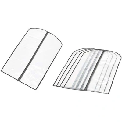 Imagen de Amazon Basics Bolsas para ropa de polietileno etilvinilacetato (PEVA) con cremallera, 5 Unidad, Transparente