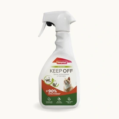 Imagen de Beaphar Keep Off Spray Exteriores para Gatos Antiarañazos y marcajes Educador Repelente hasta 3 Meses de Protección con Aceites Esenciales Jardín Terraza 500ml