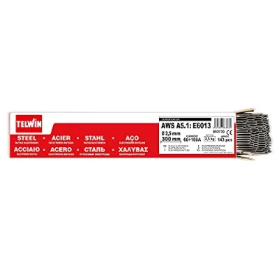 Imagen de Telwin Paquete rutilos acero AWS A5.1: E6013, ﻿143 ± 3 piezas aprox. Ø 2,5 x 300 mm, kg