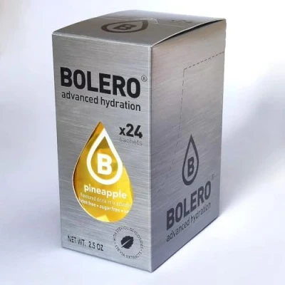 Imagen de Bolero bebida 24 bolsitas de 3 g fruta preparada en polvo soluble para fresca agua, 72 gramos endulzado con stevia (piña)