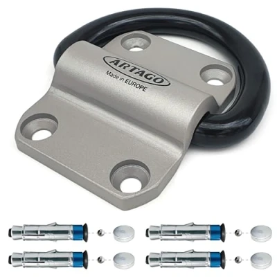 Imagen de Artago 60 Anclaje Suelo Pared XXL Alta Gama con Anilla Basculante de ø20mm, Acero Máxima Resistencia y Tacos Más Profundos Blindados, Antirrobo Seguridad Universal para Anclar Moto Garaje Parking
