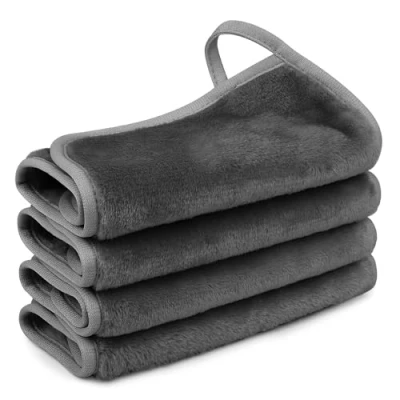 Imagen de Nineigh Toalla Desmaquillante, Facial de Microfibra 6 Piezas Desmaquillante Reutilizable Para Todo Tipo Pieles Limpieza la piel (18x33cm, Gris)
