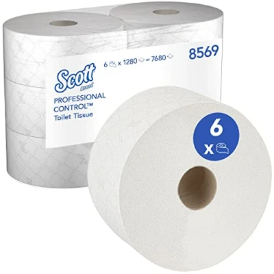 Imagen de higiénico Scott Control con dispensación central 8569 de 2 capas 6 rollos x 1280 hojas (7680 hojas)