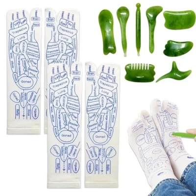 Imagen de KUBDPQOR Calcetines Reflexologia, Reflexologia Podal Español, Reflexology Socks with Massage Tool de Cómodo Excelente Herramienta Masaje Pieds