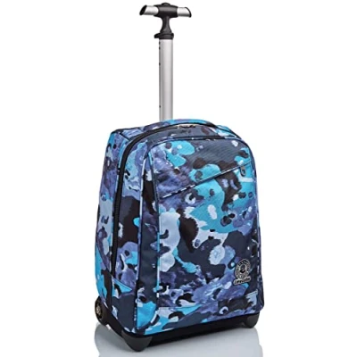 Imagen de Invicta Mochila con Ruedas CAMO SHADE, Azul Camuflaje 2 en 1, Escolar Carro, Crossover System Bolso Niños, Niñas y Adolescentes , Unisex Maxi Capacidad