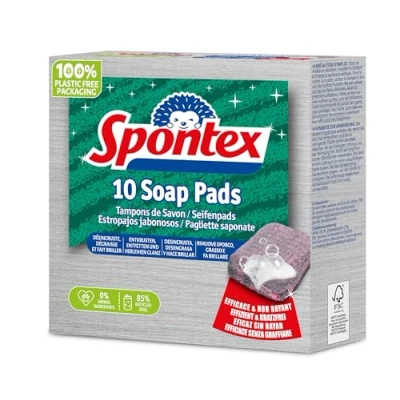 Imagen de Spontex Estropajo Jabonoso de Acero aleado, 10 Unidad (Paquete 1)