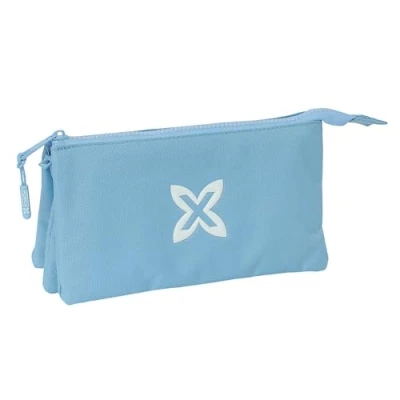 Imagen de Safta Munich BÁSICOS Portatodo Triple, Estuche Infantil, Niño, Ideal para Niños en Edad Escolar, Cómodo y Versátil, Calidad Resistencia, 22x3x12 cm, Color Azul
