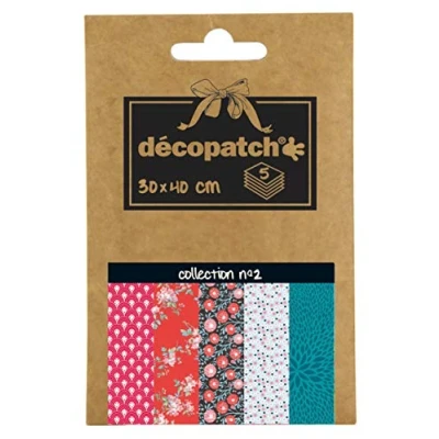 Imagen de Décopatch DP002O Une pochette de 5 feuilles papier imprimé 30x40 cm, motif assortis (Réfs 660 658 743 661 et 651)