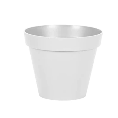 Imagen de EDA Maceta Redonda Toscana de 25 cm diámetro Volumen 6 L Ø x 21 Blanco