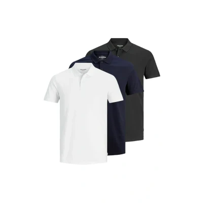 Imagen de Jack &amp; Jones 3 PACK Polo Black navy white, Hombre, Talla: Small, white