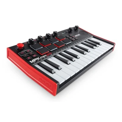 Imagen de AKAI Professional MPK Mini Play MK3 teclado controlador MIDI con altavoz y sonidos integrados, pads MPC, dinámico suite de software