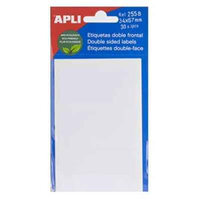 Imagen de APLI 2558 Etiquetas blancas doble frontal (34 x 67) 5 hojas