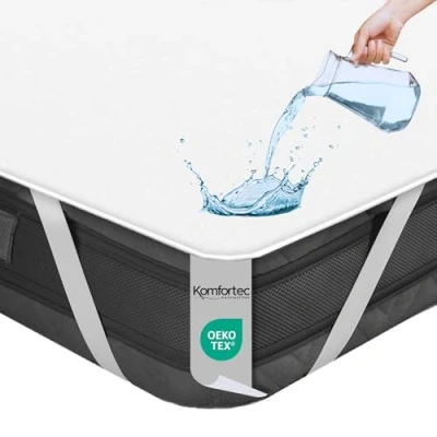 Imagen de Komfortec Protector de colchón Impermeable 60 x 120 cm, Transpirable, sin crujidos, incontinencia, Color Blanco