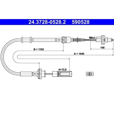 Imagen de ATE 24.3728 0528.2 Cable de Embrague FIAT: Brava Hatchback