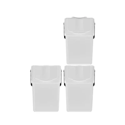 Imagen de Set de 3 cubos basura KEDEN SORTIBOX para reciclado, blanco, 75L