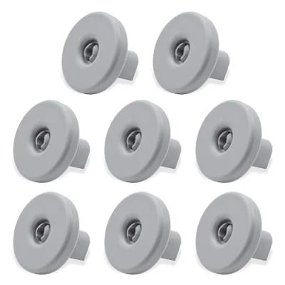 Imagen de GIANTO Juego de 8 ruedas para cesta lavavajillas compatible con Zanussi, Rex, Electrolux, AEG, plástico inferior platos y vajillas (comprobar compatibilidad), color gris